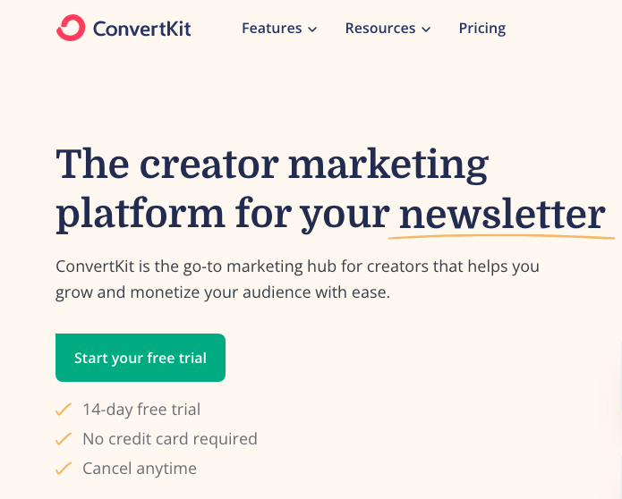ConvertKit review-Start your free trial